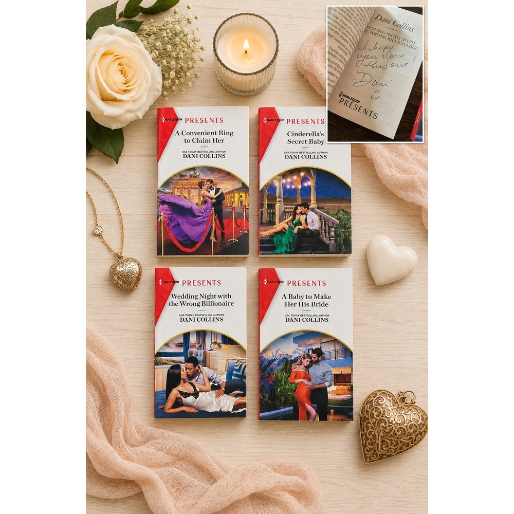 Dani Collins Signed Harlequin Romance 4 Book Complete Series Gift Set NEW